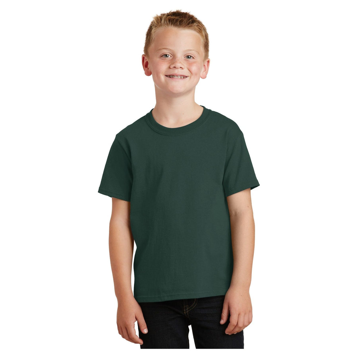 Port & Company ® - Youth Core Cotton Tee. PC54Y - Dark Green - Port & Company PC54Y T-Shirts Port & Company Dark Green XS