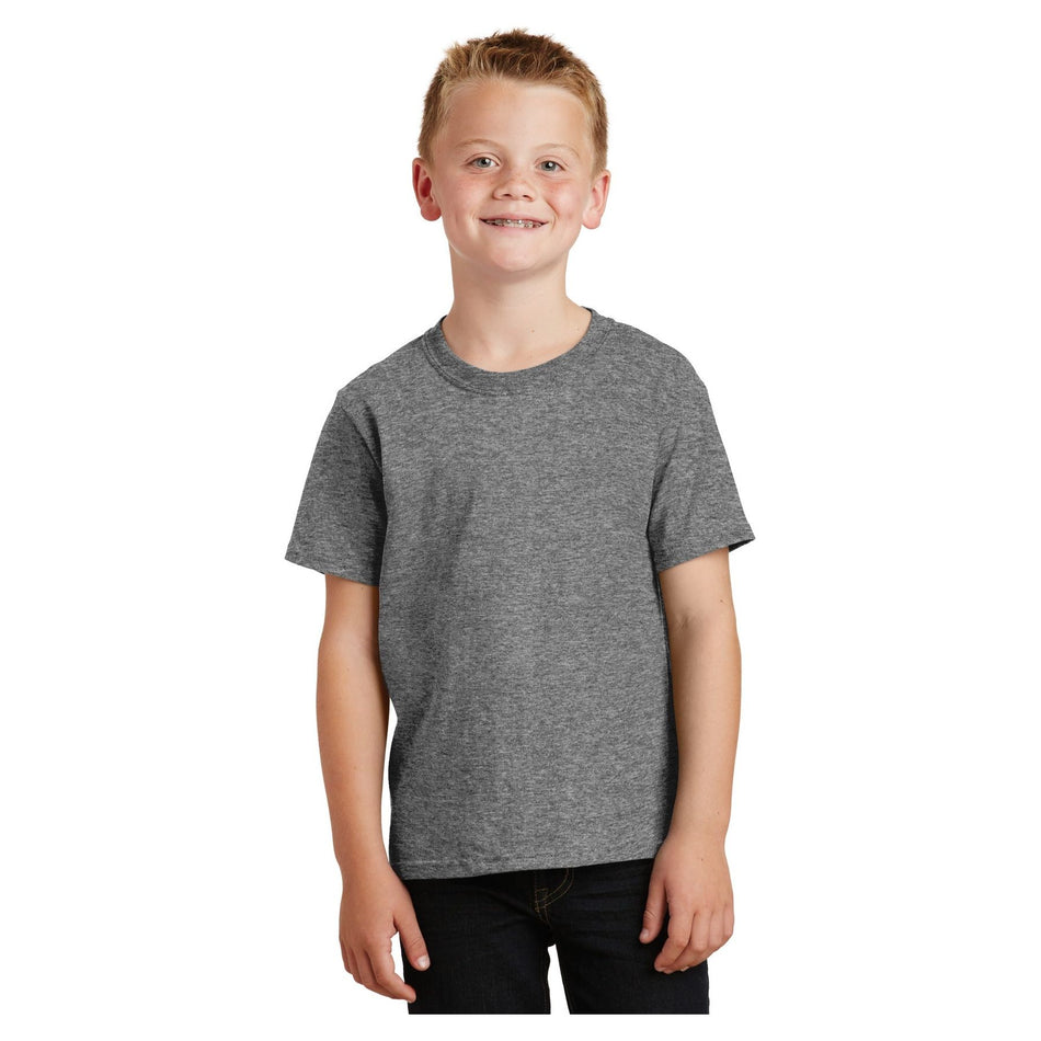 Port & Company ® - Youth Core Cotton Tee. PC54Y - Graphite Heather - Port & Company PC54Y T-Shirts Port & Company Graphite Heather XS