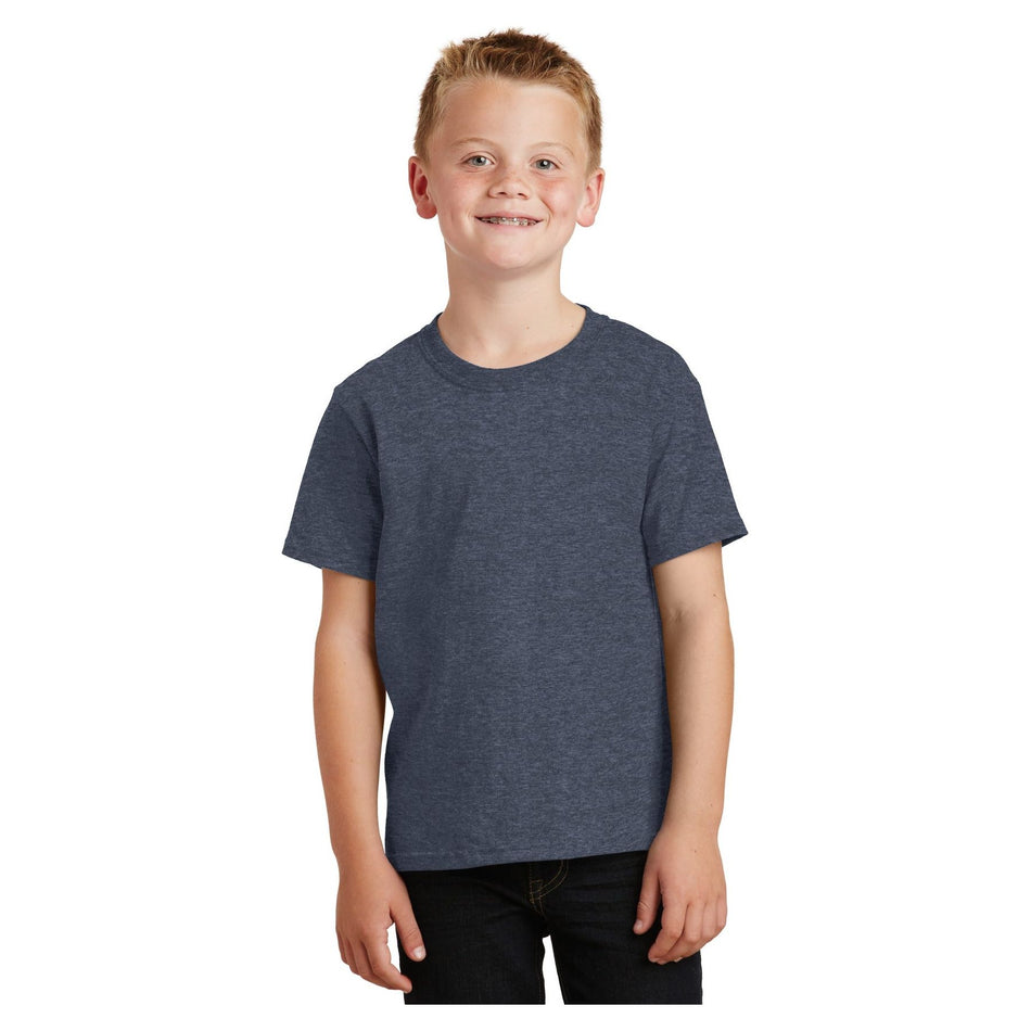 Port & Company ® - Youth Core Cotton Tee. PC54Y - Heather Navy - Port & Company PC54Y T-Shirts Port & Company Heather Navy XS