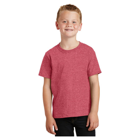 Port & Company ® - Youth Core Cotton Tee. PC54Y - Heather Red - Port & Company PC54Y T-Shirts Port & Company Heather Red XS