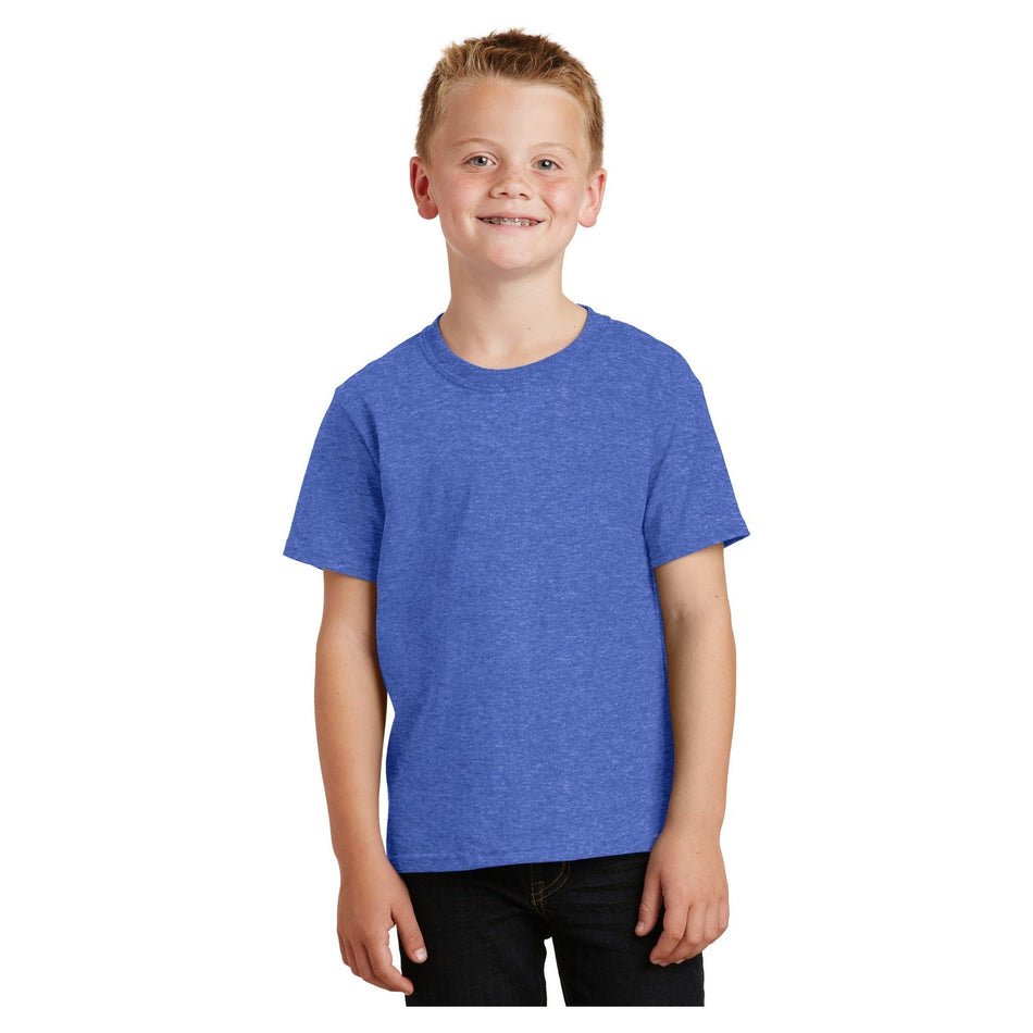 Port & Company ® - Youth Core Cotton Tee. PC54Y - Heather Royal - Port & Company PC54Y T-Shirts Port & Company Heather Royal XS