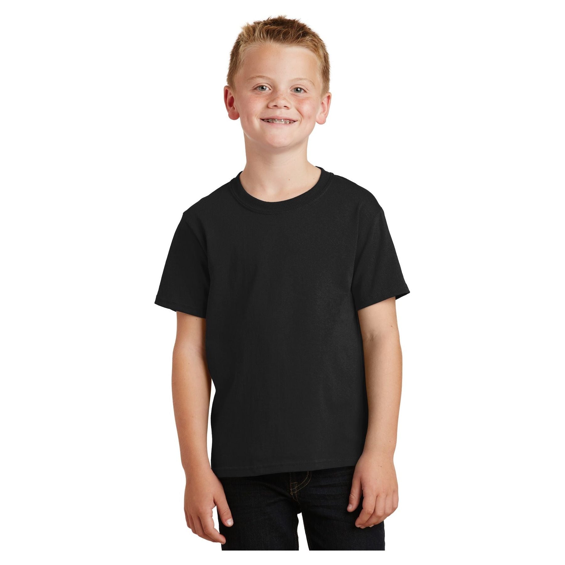 Port & Company ® - Youth Core Cotton Tee. PC54Y - Jet Black - Port & Company PC54Y T-Shirts Port & Company Jet Black XS