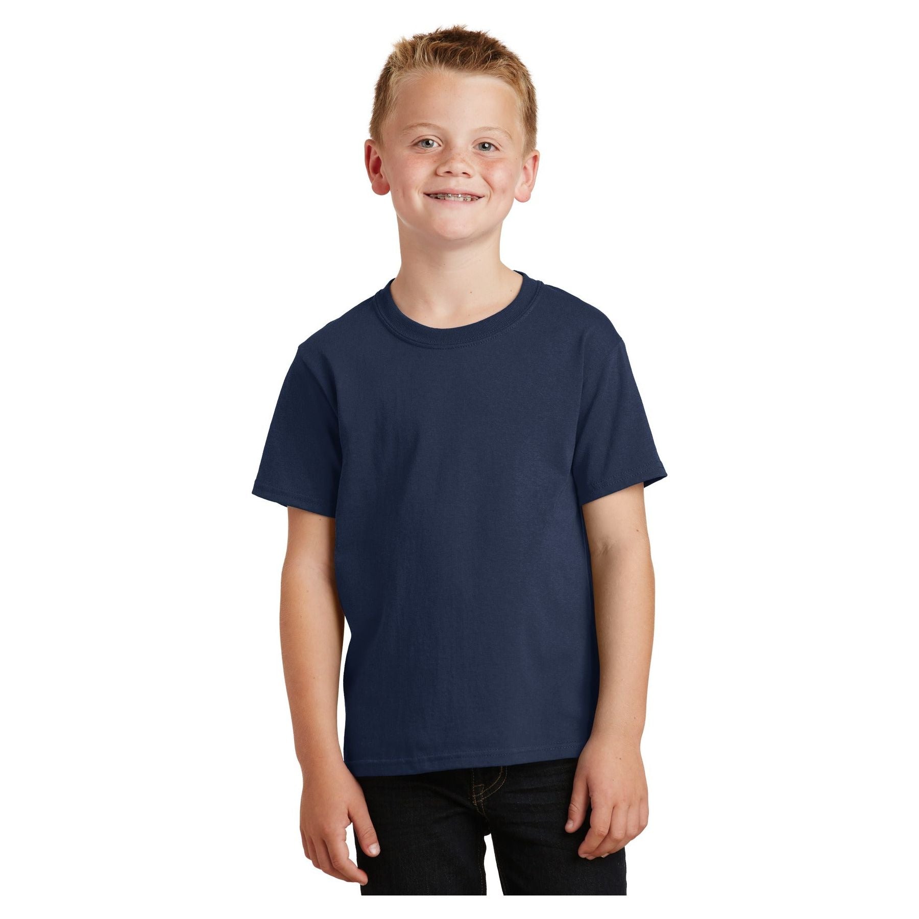 Port & Company ® - Youth Core Cotton Tee. PC54Y - Navy - Port & Company PC54Y T-Shirts Port & Company Navy XS