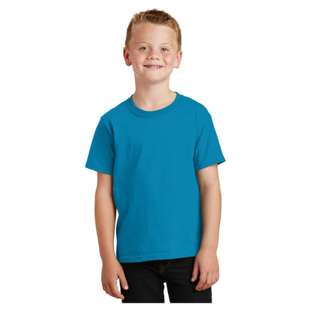 Port & Company ® - Youth Core Cotton Tee. PC54Y - Neon Blue - Port & Company PC54Y T-Shirts Port & Company Neon Blue XS