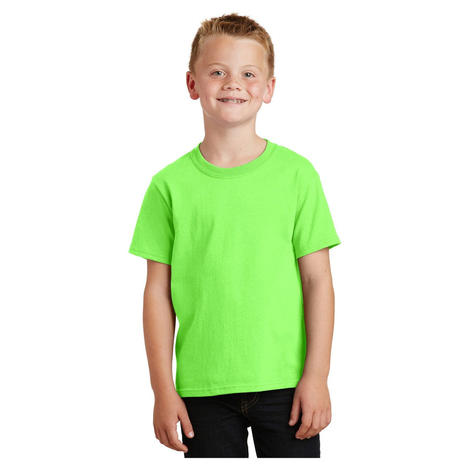 Port & Company ® - Youth Core Cotton Tee. PC54Y - Neon Green - Port & Company PC54Y T-Shirts Port & Company Neon Green XS