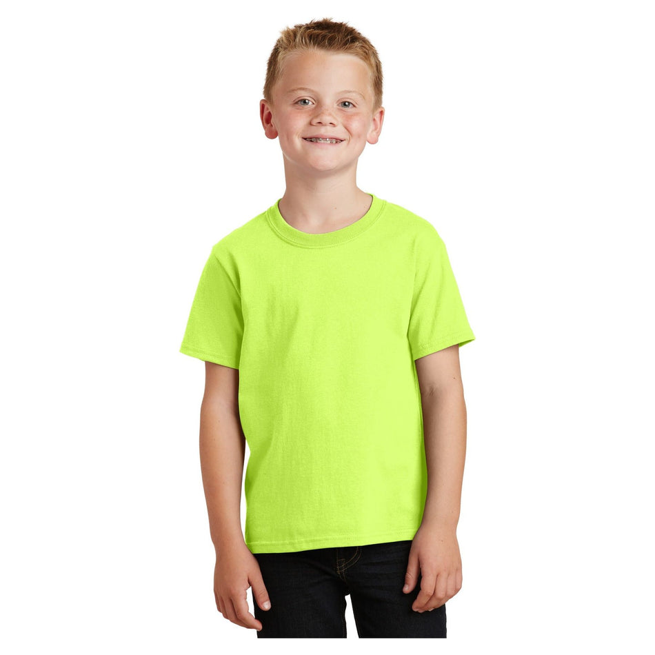 Port & Company ® - Youth Core Cotton Tee. PC54Y - Neon Yellow - Port & Company PC54Y T-Shirts Port & Company Neon Yellow XS