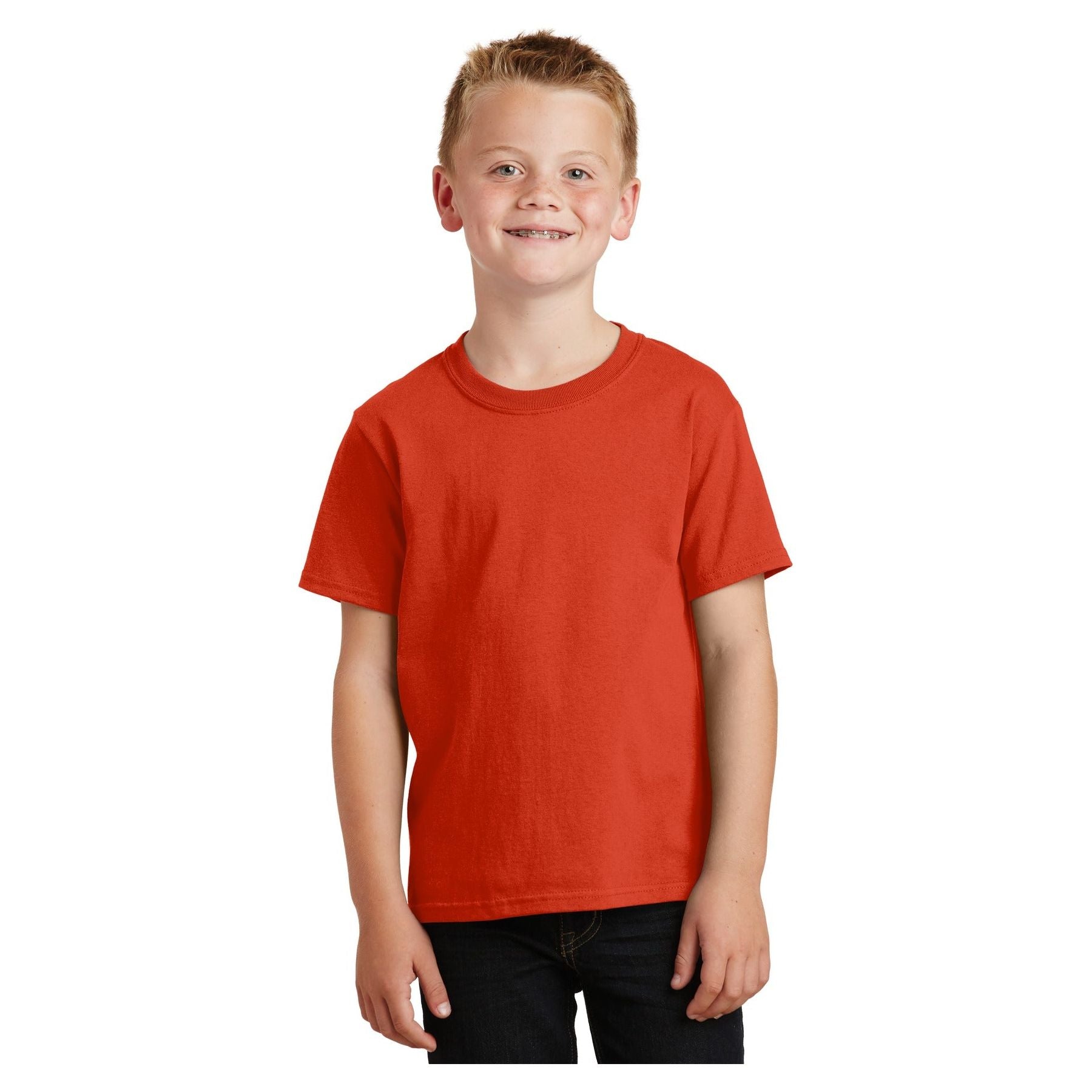 Port & Company ® - Youth Core Cotton Tee. PC54Y - Orange - Port & Company PC54Y T-Shirts Port & Company Orange XS