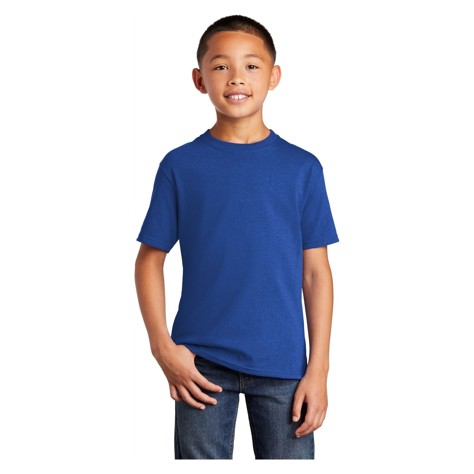 Port & Company ® - Youth Core Cotton Tee. PC54Y - True Royal - Port & Company PC54Y T-Shirts Port & Company True Royal XS