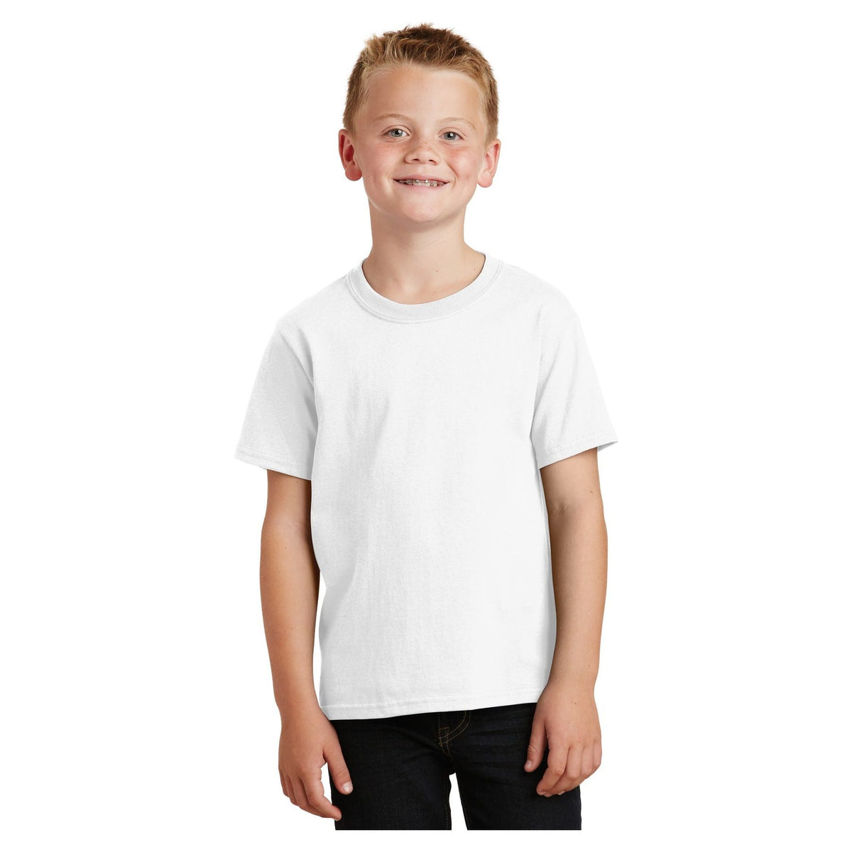 Port & Company ® - Youth Core Cotton Tee. PC54Y - White - Port & Company PC54Y T-Shirts Port & Company White XS