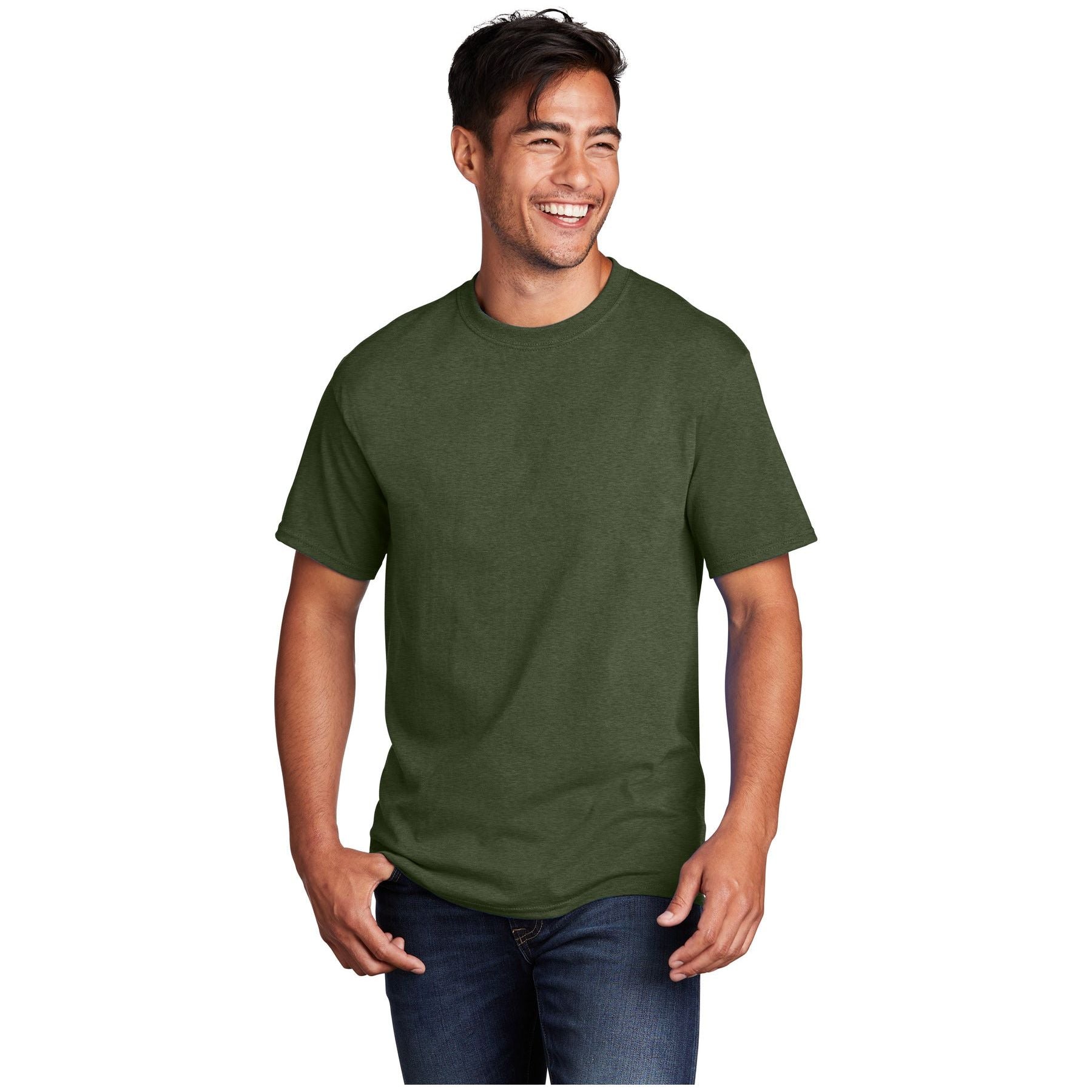 Port & Company ® - Core Cotton Tee. PC54 - Olive Drab Green Heather - Port & Company PC54 T-Shirts Port & Company Olive Drab Green Heather S