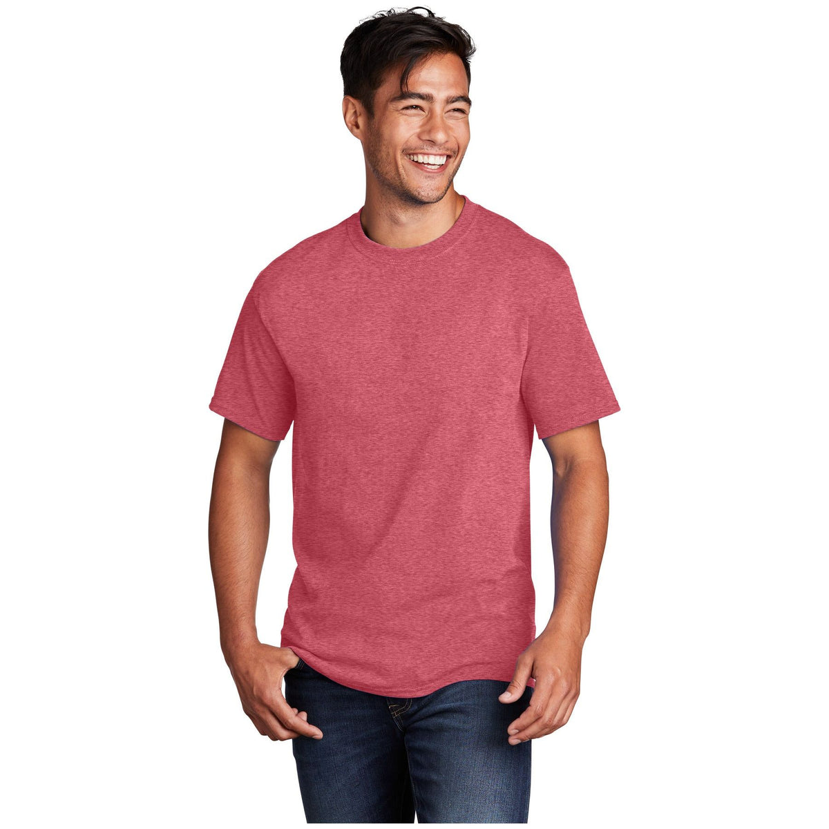 Port & Company ® - Core Cotton Tee. PC54 - Heather Red - Port & Company PC54 T-Shirts Port & Company Heather Red S