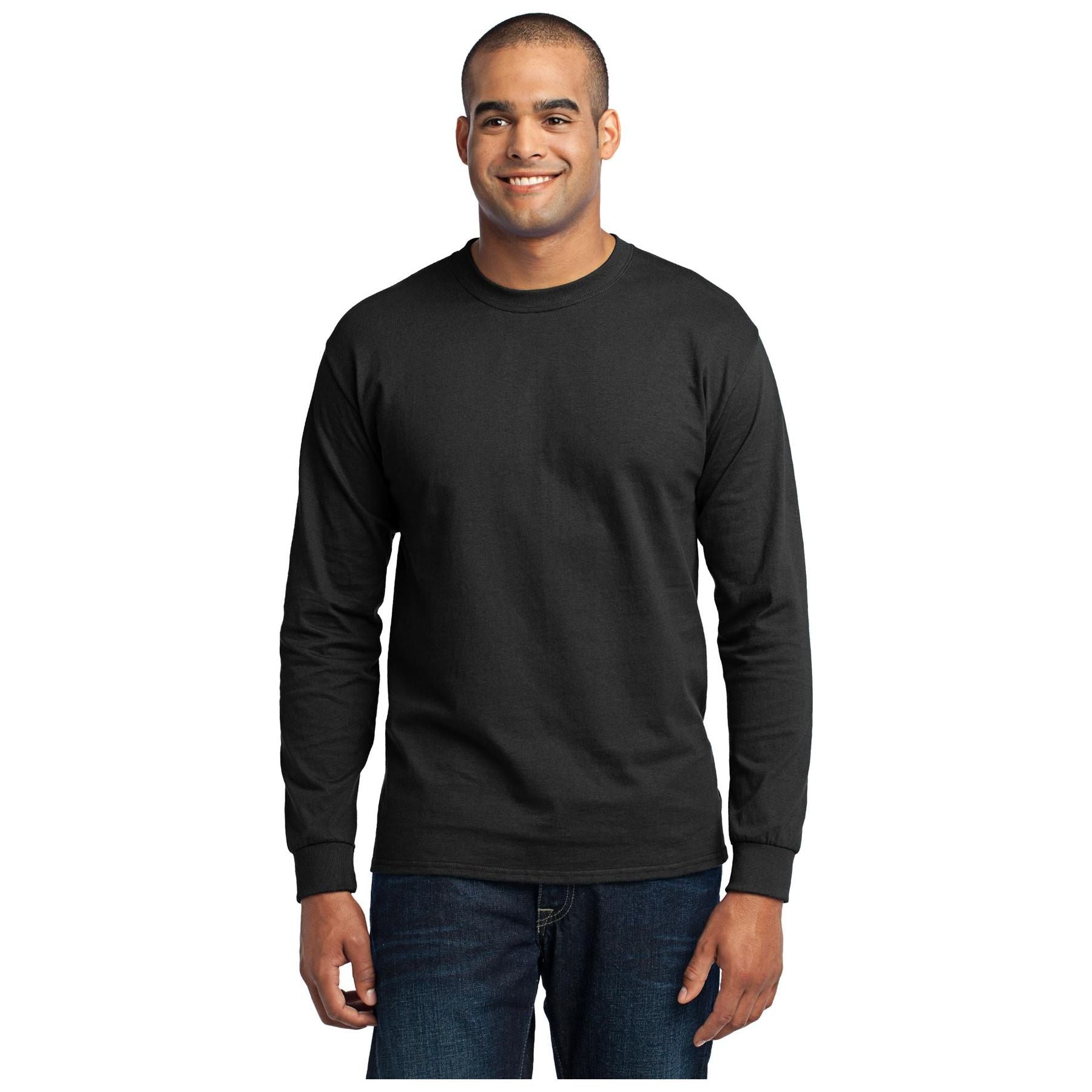 Port & Company ® - Long Sleeve Core Blend Tee. PC55LS - Jet Black - Port & Company PC55LS T-Shirts Port & Company Jet Black S