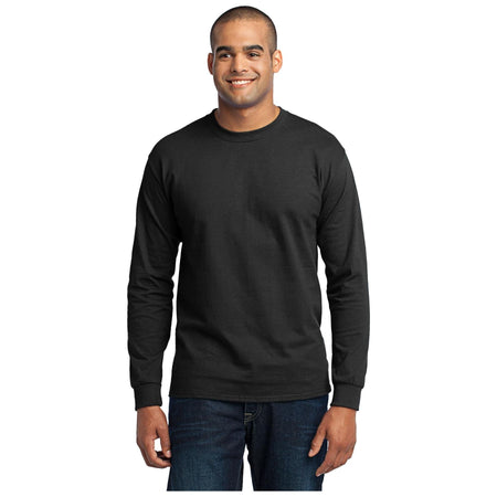 Port & Company ® - Long Sleeve Core Blend Tee. PC55LS - Jet Black - Port & Company PC55LS T-Shirts Port & Company Jet Black S