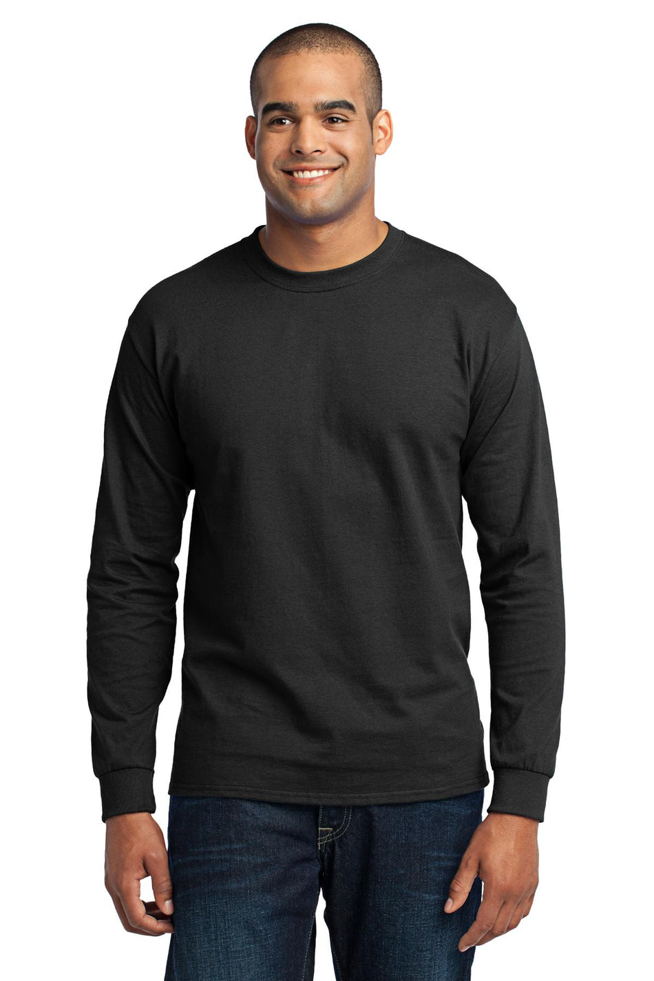 Port & Company ® - Long Sleeve Core Blend Tee. PC55LS - Jet Black - Port & Company PC55LS T-Shirts Port & Company Jet Black S