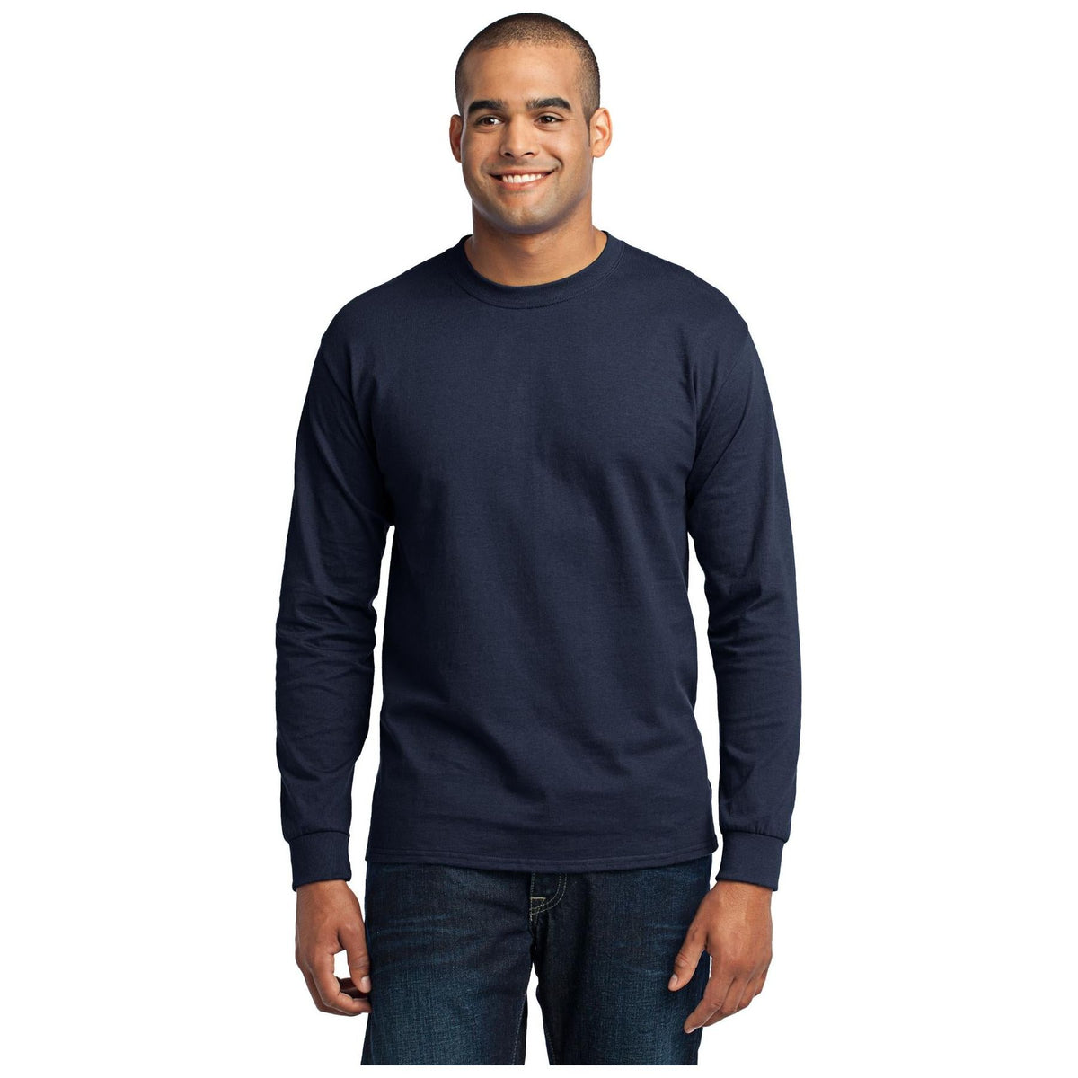 Port & Company ® - Long Sleeve Core Blend Tee. PC55LS - Navy - Port & Company PC55LS T-Shirts Port & Company Navy S