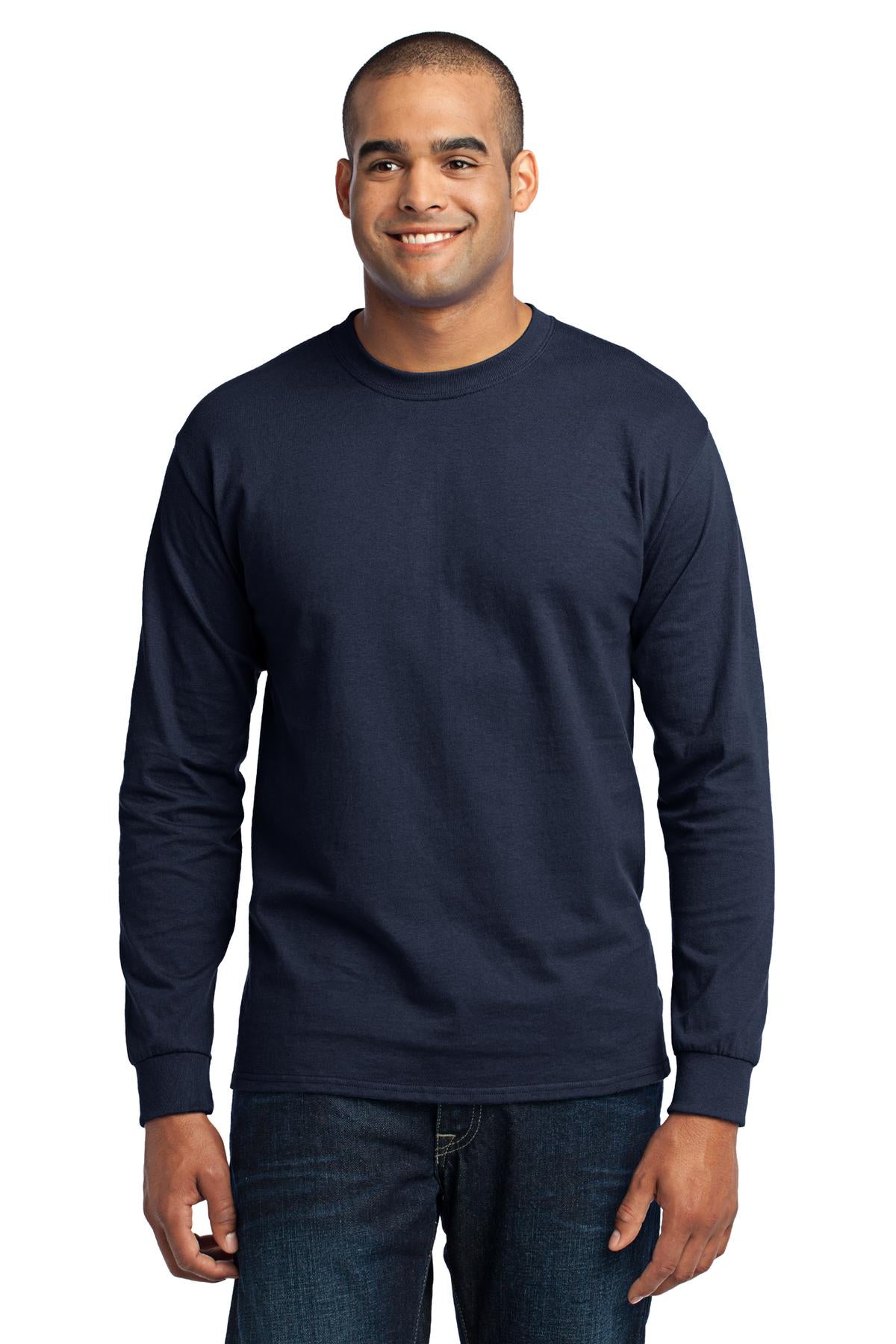 Port & Company ® Tall Long Sleeve Core Blend Tee. PC55LST - Port & Company PC55LST T-Shirts Port & Company Navy LT