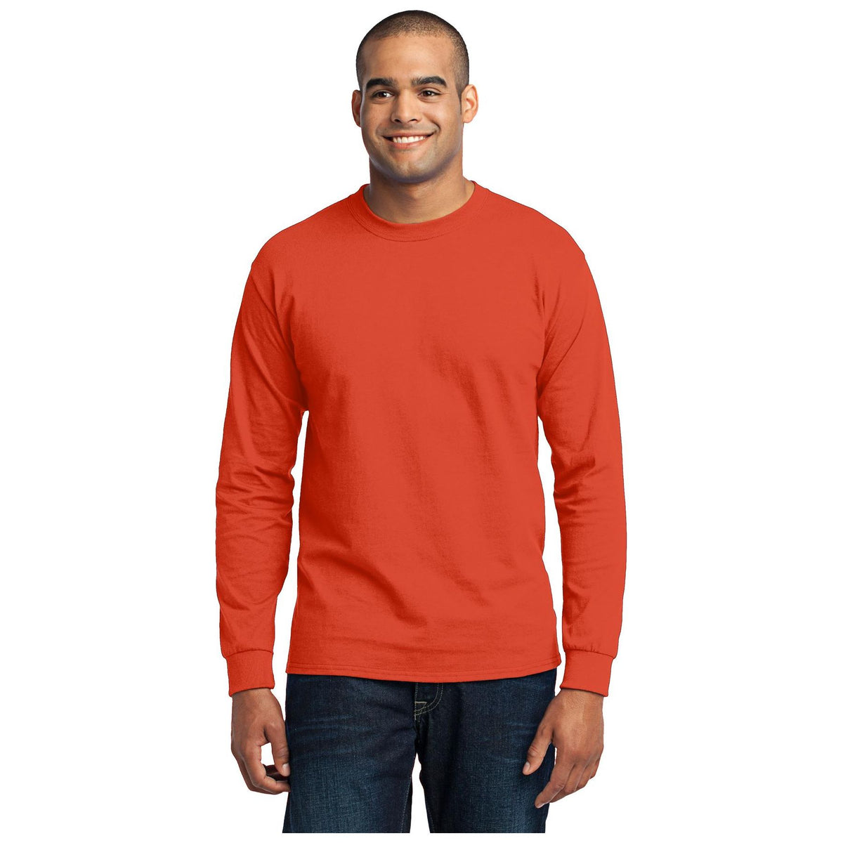 Port & Company ® - Long Sleeve Core Blend Tee. PC55LS - Orange - Port & Company PC55LS T-Shirts Port & Company Orange S