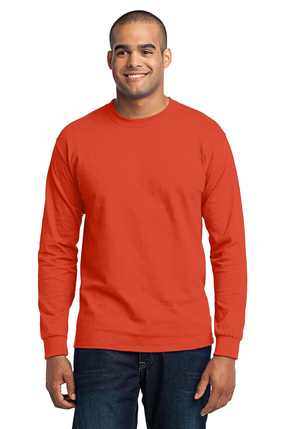 Port & Company ® - Long Sleeve Core Blend Tee. PC55LS - Orange - Port & Company PC55LS T-Shirts Port & Company Orange S