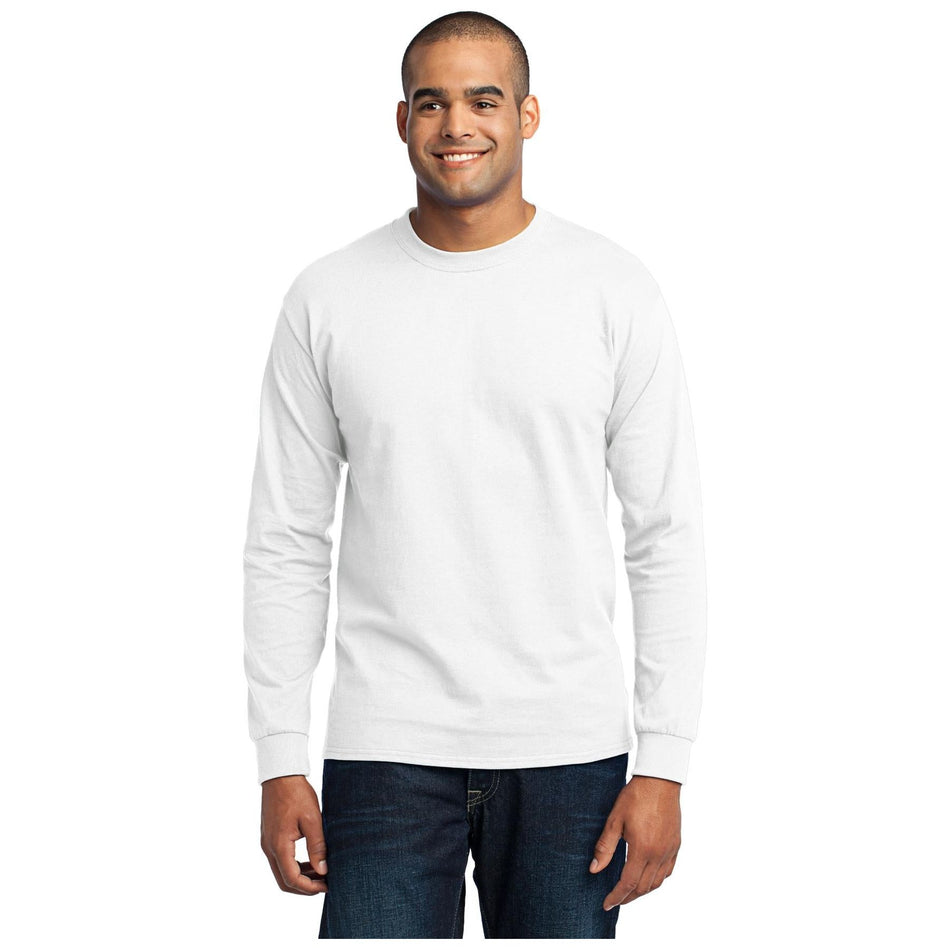 Port & Company ® - Long Sleeve Core Blend Tee. PC55LS - White - Port & Company PC55LS T-Shirts Port & Company White S