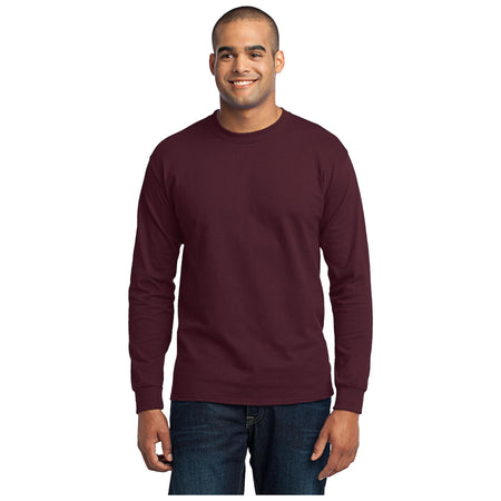 Port & Company ® - Long Sleeve Core Blend Tee. PC55LS - Athletic Maroon - Port & Company PC55LS T-Shirts Port & Company Athletic Maroon S