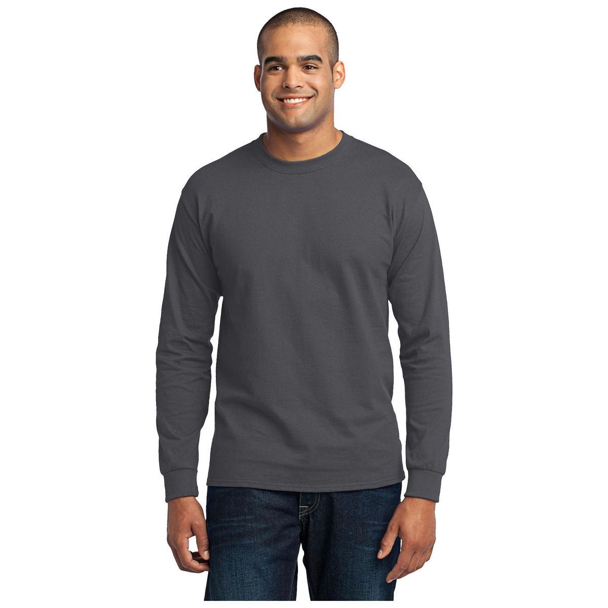 Port & Company ® - Long Sleeve Core Blend Tee. PC55LS - Charcoal - Port & Company PC55LS T-Shirts Port & Company Charcoal S