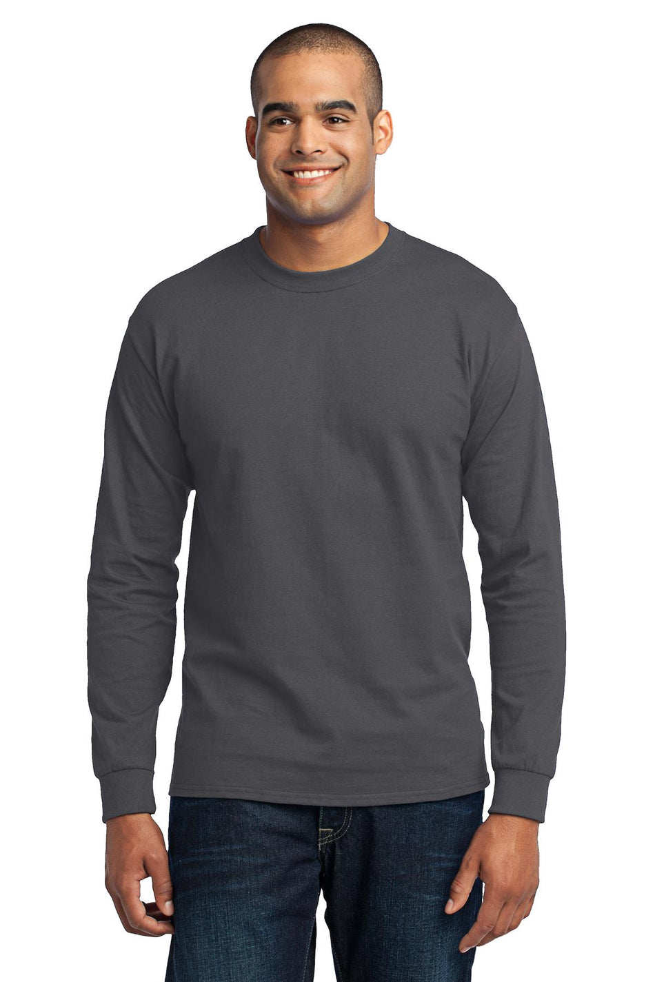 Port & Company ® - Long Sleeve Core Blend Tee. PC55LS - Charcoal - Port & Company PC55LS T-Shirts Port & Company Charcoal S