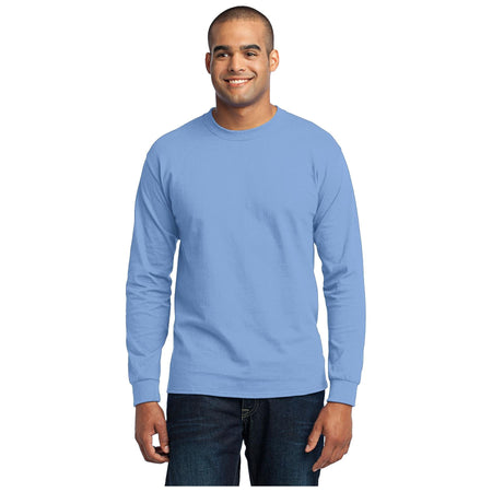 Port & Company ® - Long Sleeve Core Blend Tee. PC55LS - Light Blue - Port & Company PC55LS T-Shirts Port & Company Light Blue S