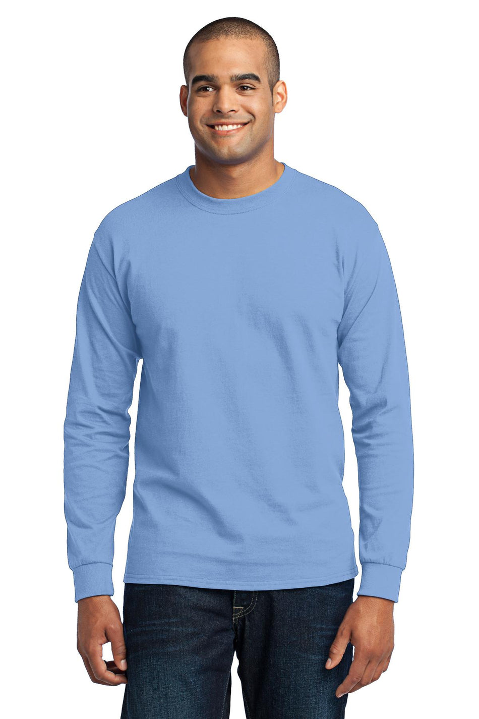 Port & Company ® - Long Sleeve Core Blend Tee. PC55LS - Light Blue - Port & Company PC55LS T-Shirts Port & Company Light Blue S