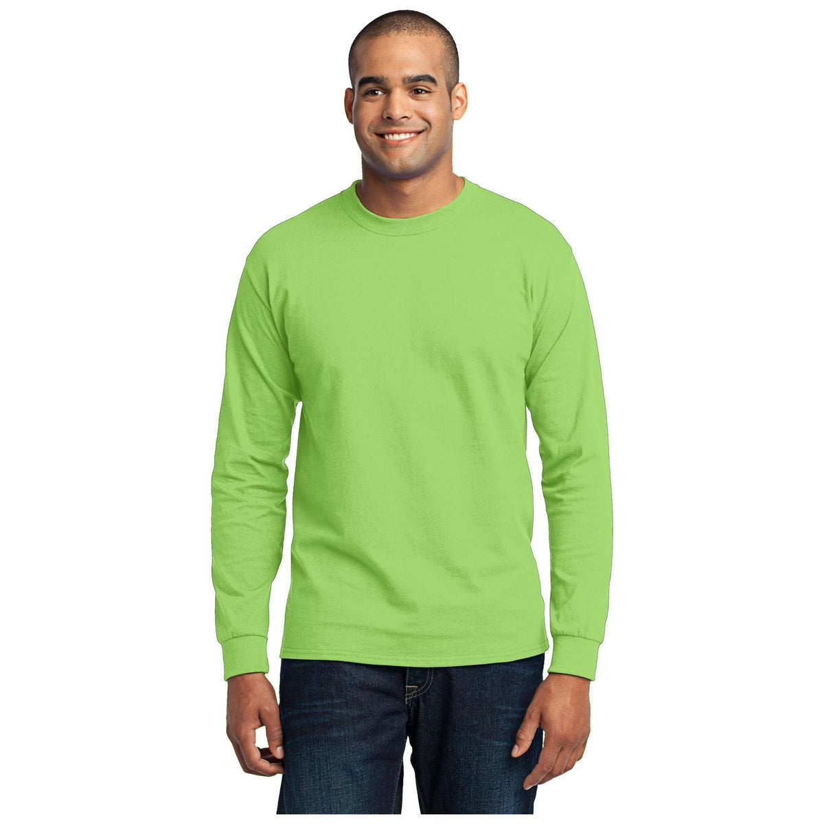 Port & Company ® - Long Sleeve Core Blend Tee. PC55LS - Lime - Port & Company PC55LS T-Shirts Port & Company Lime S