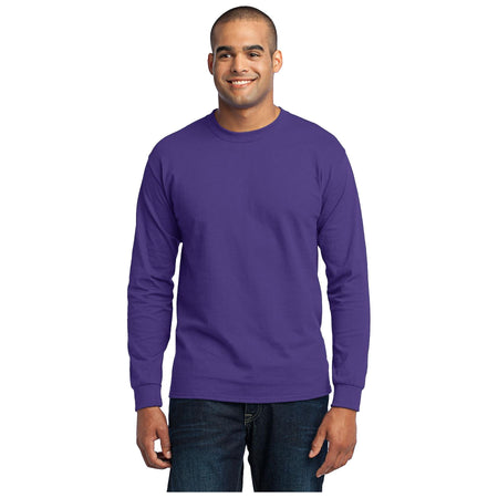 Port & Company ® - Long Sleeve Core Blend Tee. PC55LS - Purple - Port & Company PC55LS T-Shirts Port & Company Purple S