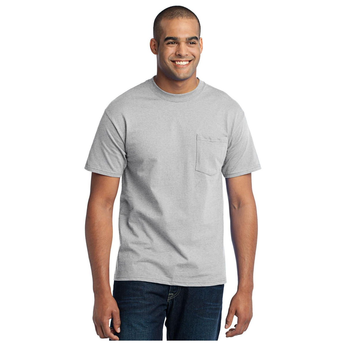 Port & Company ® - Core Blend Pocket Tee. PC55P - Ash - Port & Company PC55P T-Shirts Port & Company Ash S