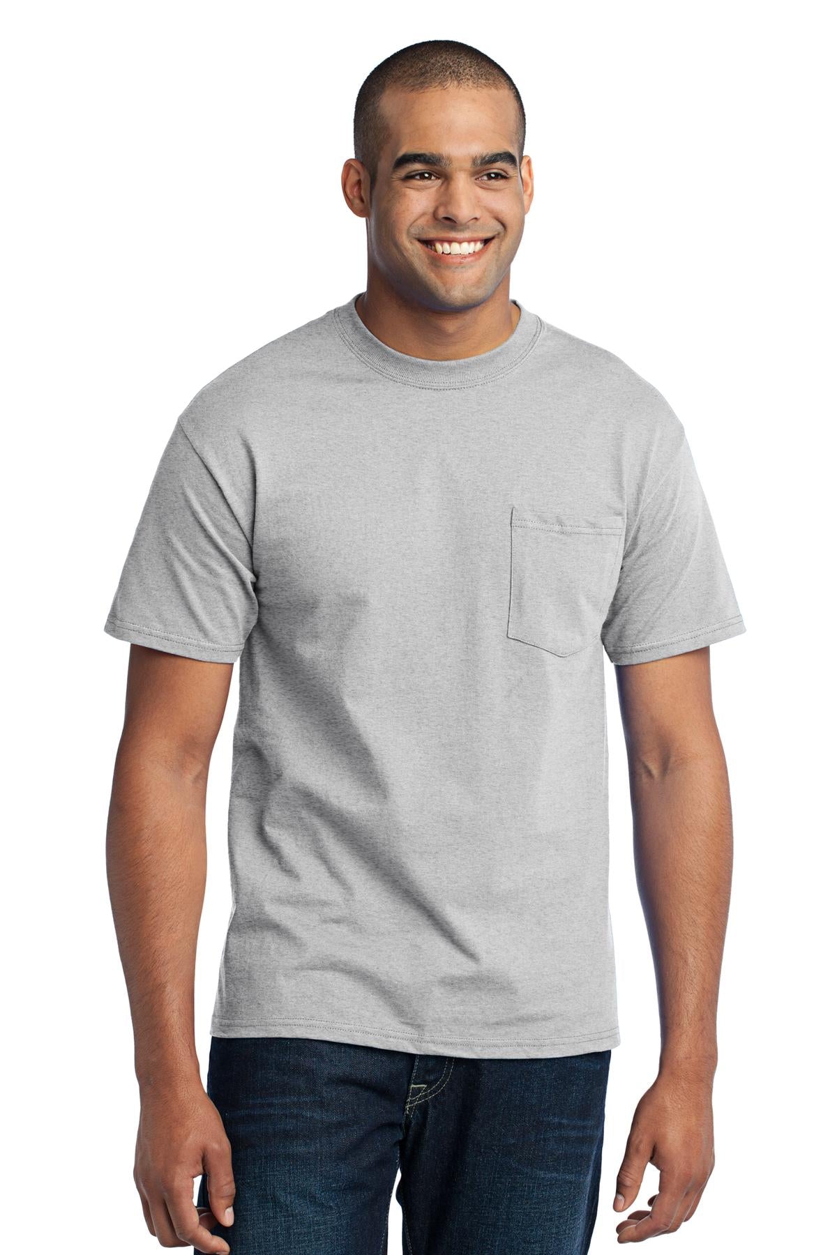 Port & Company ® Tall Core Blend Pocket Tee. PC55PT - Port & Company PC55PT T-Shirts Port & Company Ash LT