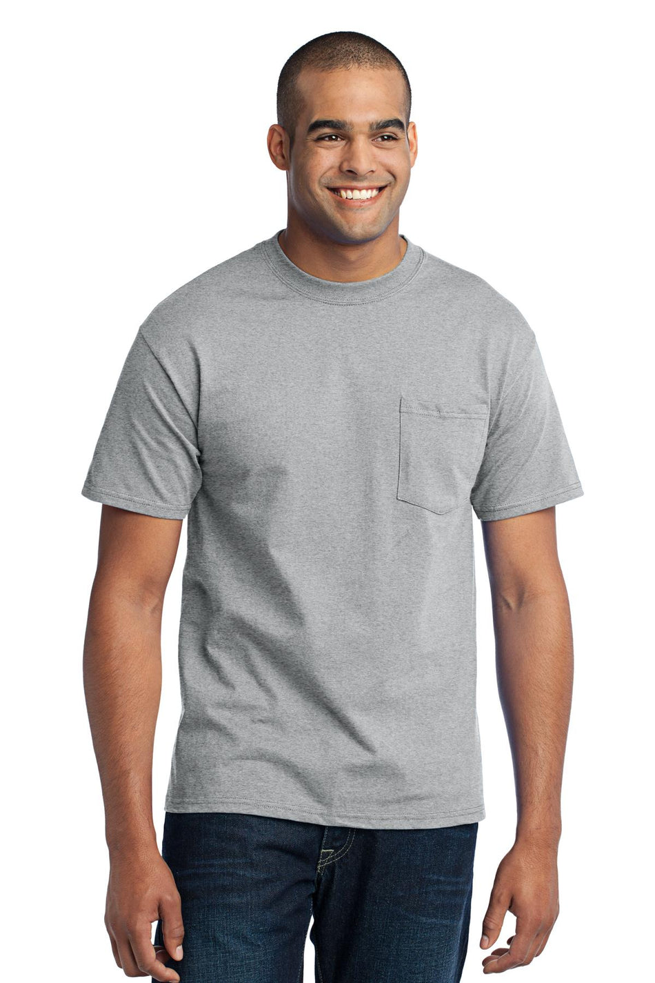 Port & Company ® - Core Blend Pocket Tee. PC55P - Athletic Heather - Port & Company PC55P T-Shirts Port & Company Athletic Heather S