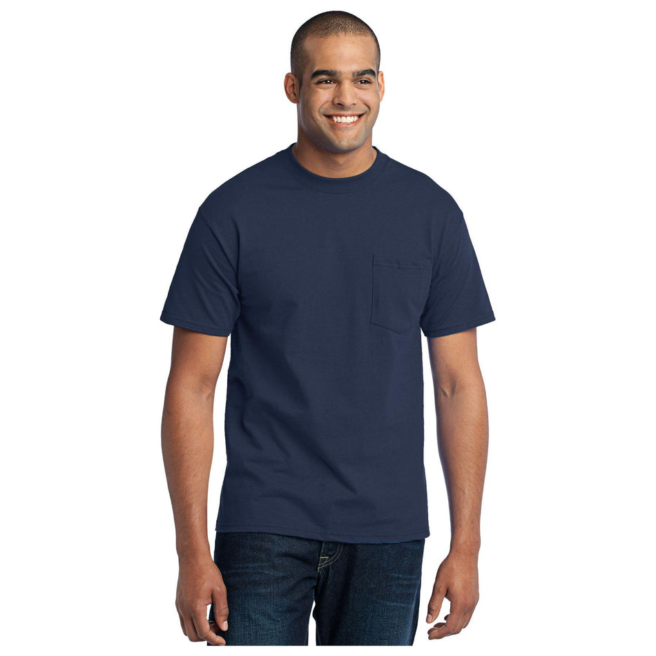 Port & Company ® - Core Blend Pocket Tee. PC55P - Navy - Port & Company PC55P T-Shirts Port & Company Navy S