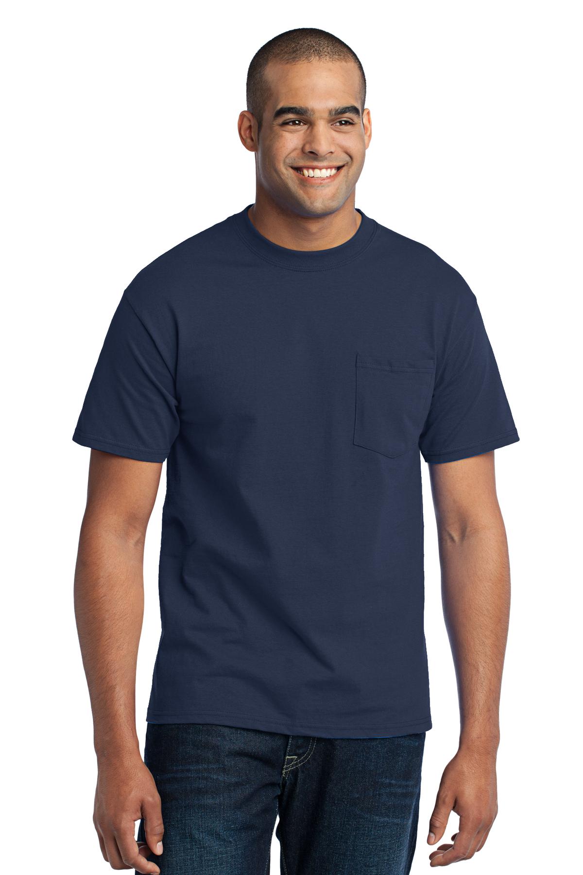 Port & Company ® Tall Core Blend Pocket Tee. PC55PT - Port & Company PC55PT T-Shirts Port & Company Navy LT