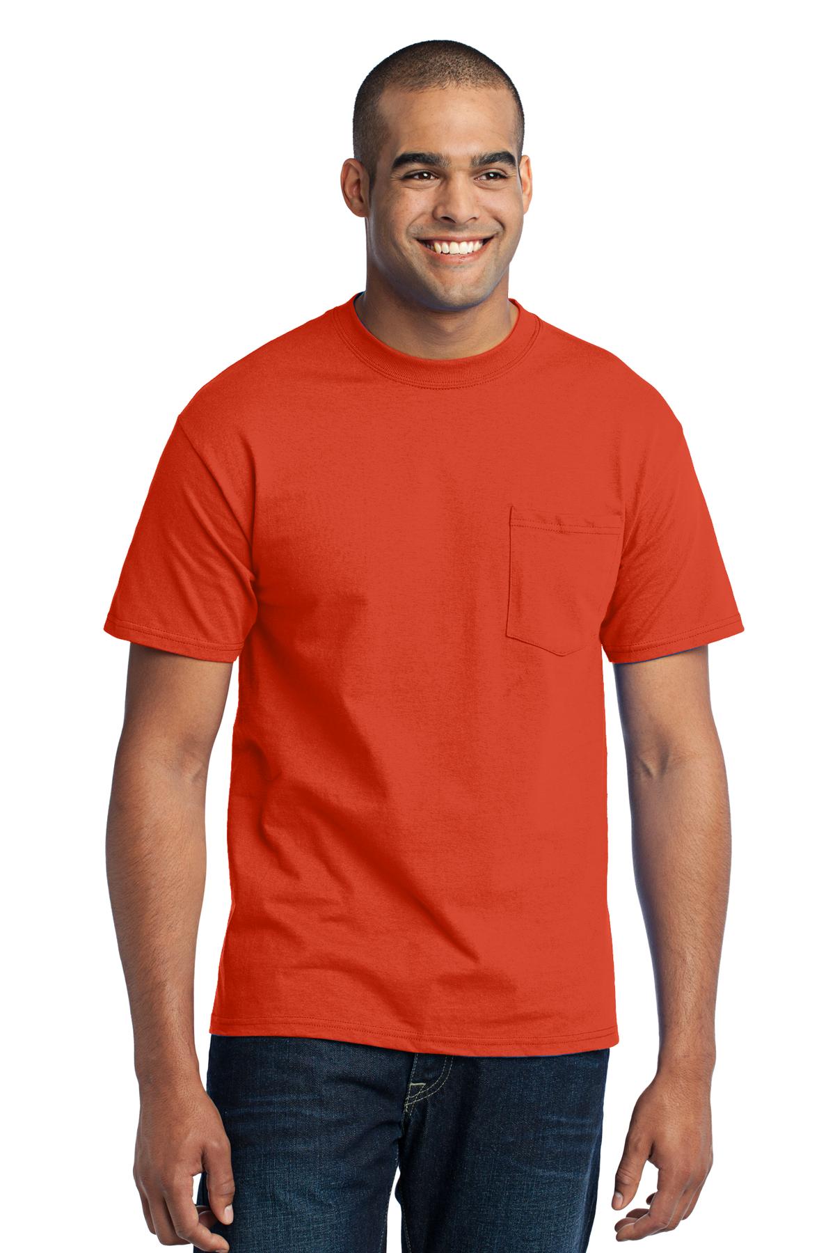 Port & Company ® Tall Core Blend Pocket Tee. PC55PT - Port & Company PC55PT T-Shirts Port & Company Orange LT