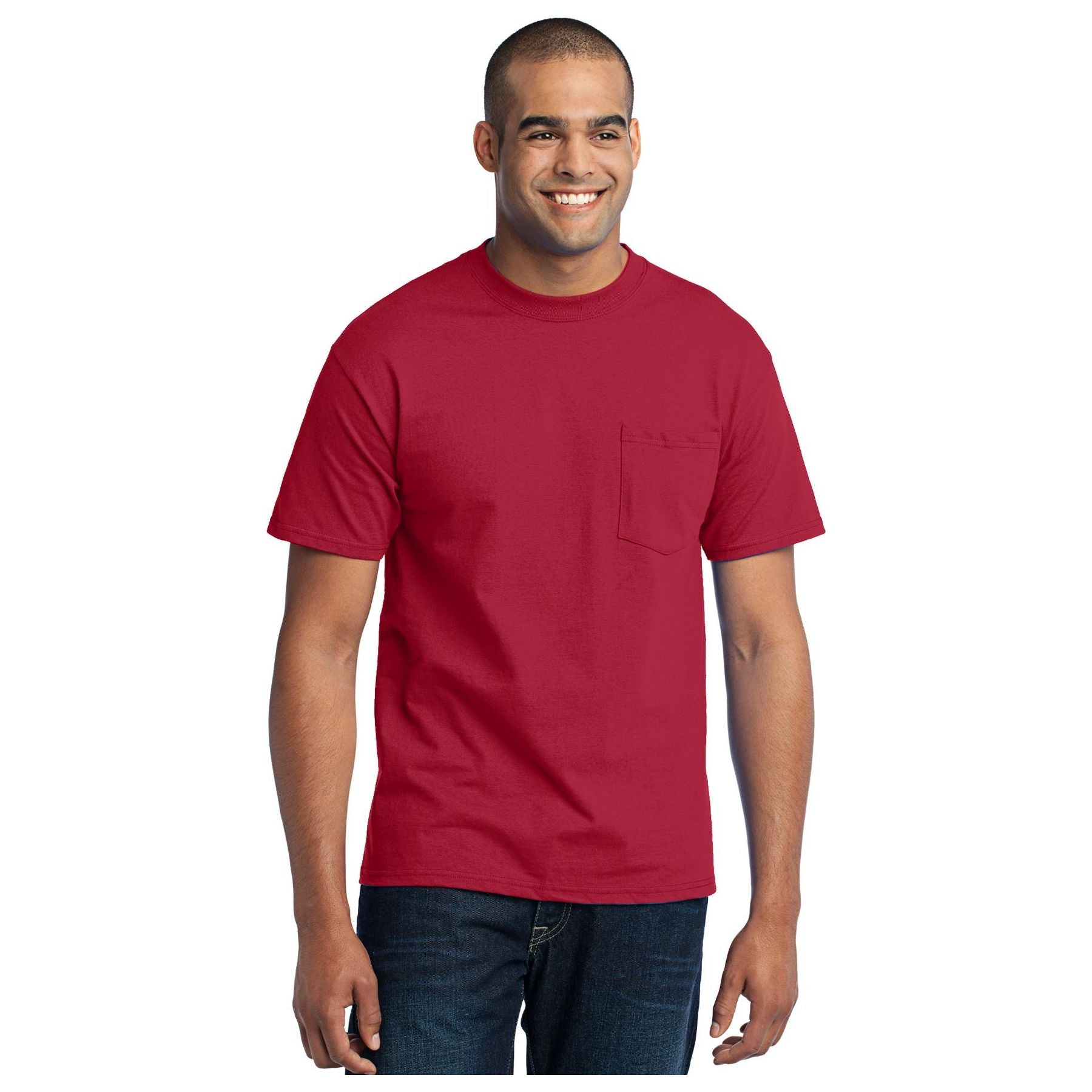 Port & Company ® - Core Blend Pocket Tee. PC55P - Red - Port & Company PC55P T-Shirts Port & Company Red S