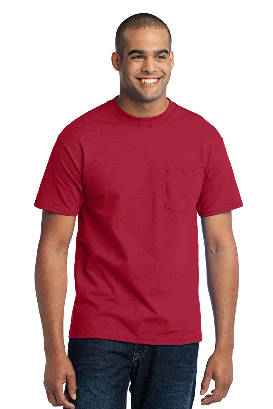 Port & Company ® - Core Blend Pocket Tee. PC55P - Red - Port & Company PC55P T-Shirts Port & Company Red S