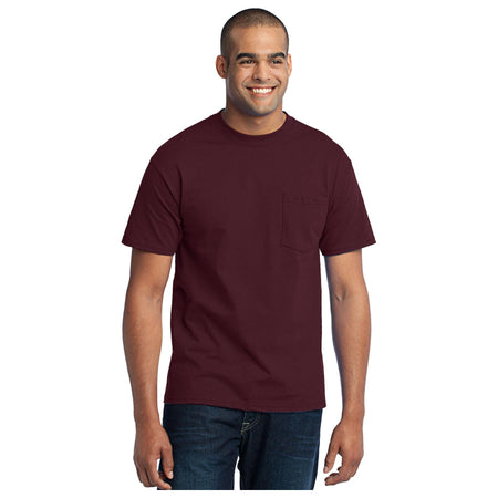 Port & Company ® - Core Blend Pocket Tee. PC55P - Athletic Maroon - Port & Company PC55P T-Shirts Port & Company Athletic Maroon S