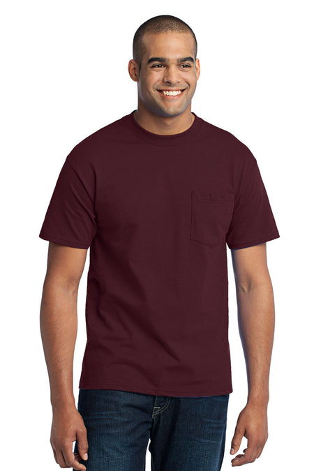 Port & Company ® Tall Core Blend Pocket Tee. PC55PT - Port & Company PC55PT T-Shirts Port & Company Athletic Maroon LT