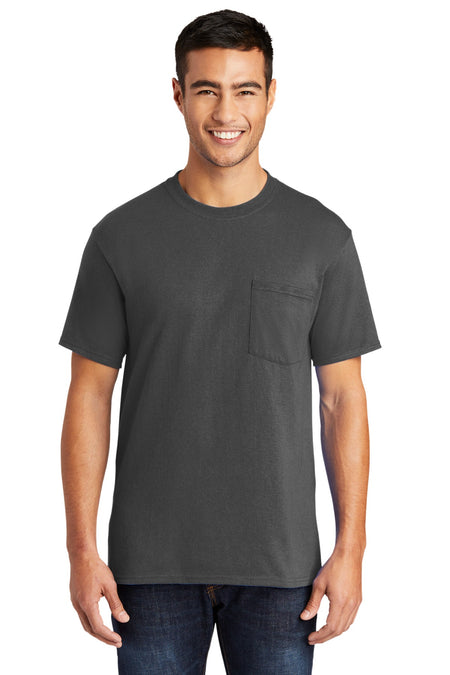 Port & Company ® Tall Core Blend Pocket Tee. PC55PT - Port & Company PC55PT T-Shirts Port & Company Charcoal LT