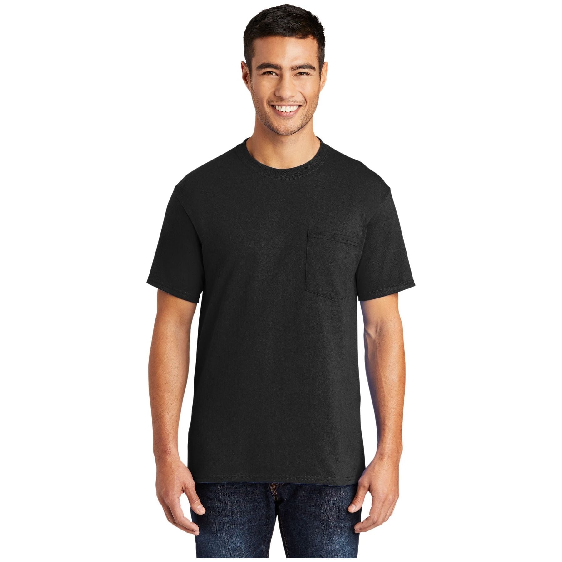 Port & Company ® - Core Blend Pocket Tee. PC55P - Jet Black - Port & Company PC55P T-Shirts Port & Company Jet Black S