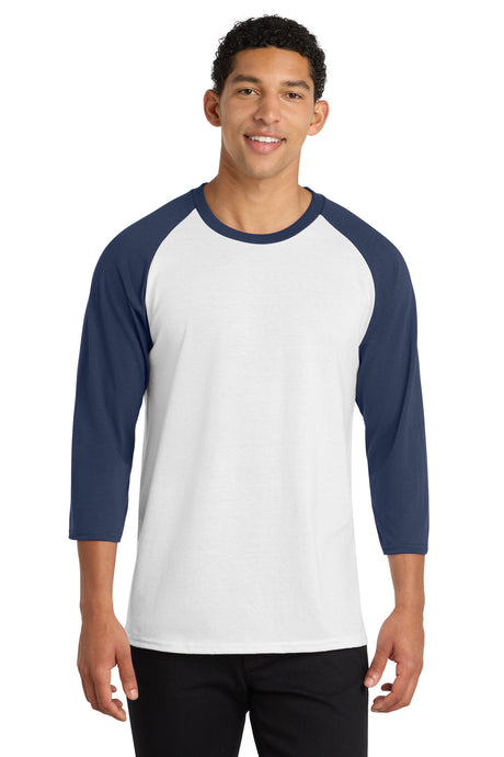 Port & Company PC55RS Core Blend 3/4-Sleeve Raglan Tee Wholesale Baseball Tees | Port & Co PC55RS