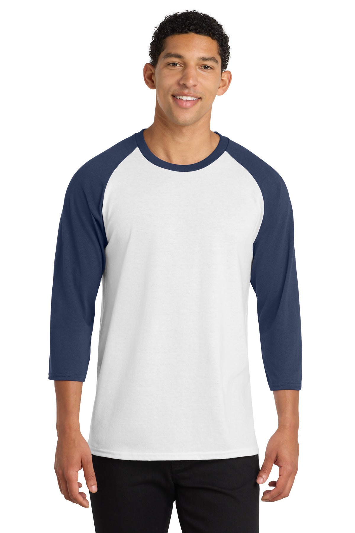 Port & Company PC55RS Core Blend 3/4-Sleeve Raglan Tee Wholesale Baseball Tees | Port & Co PC55RS