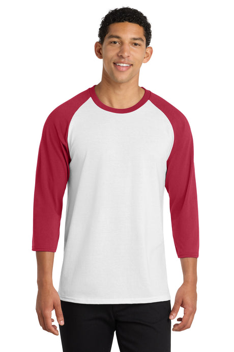 Port & Company PC55RS Core Blend 3/4-Sleeve Raglan Tee Wholesale Baseball Tees | Port & Co PC55RS