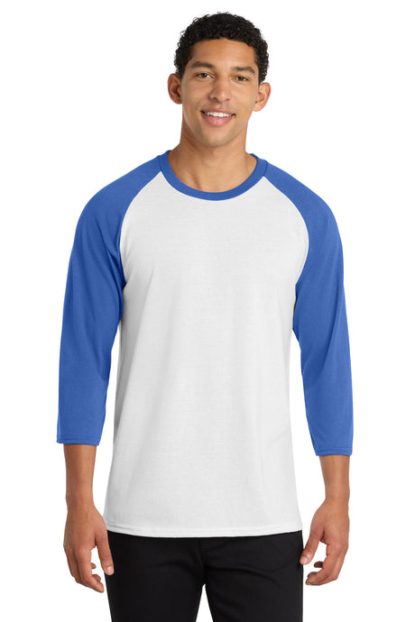 Port & Company PC55RS Core Blend 3/4-Sleeve Raglan Tee Wholesale Baseball Tees | Port & Co PC55RS