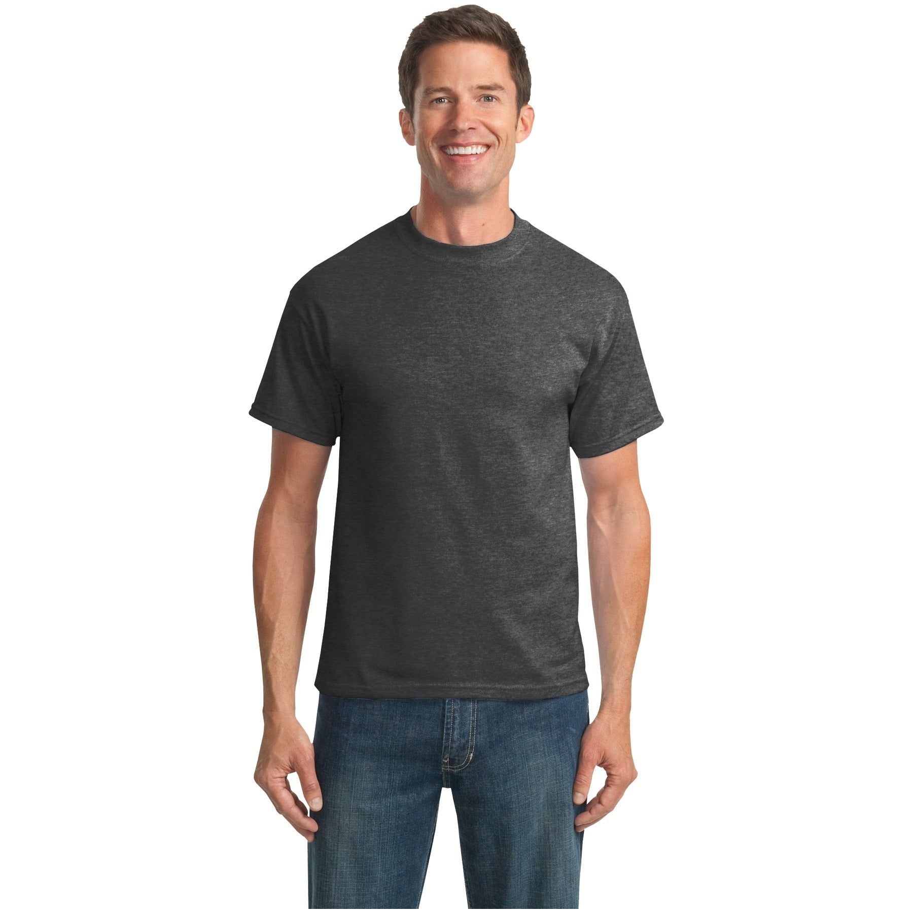 Port & Company ® Tall Core Blend Tee. PC55T - Dark Heather Grey - Port & Company PC55T T-Shirts Port & Company Dark Heather Grey LT