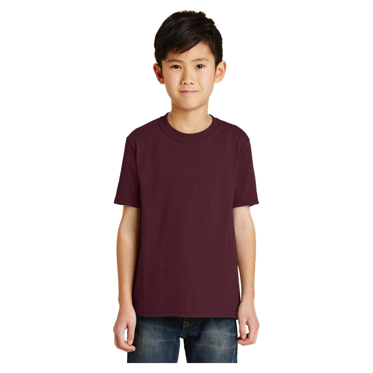 Port & Company ® - Youth Core Blend Tee. PC55Y - Athletic Maroon - Port & Company PC55Y T-Shirts Port & Company Athletic Maroon XS