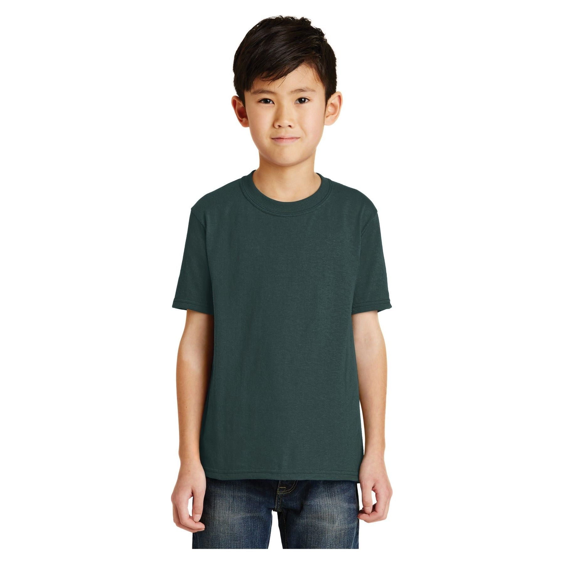 Port & Company ® - Youth Core Blend Tee. PC55Y - Dark Green - Port & Company PC55Y T-Shirts Port & Company Dark Green XS