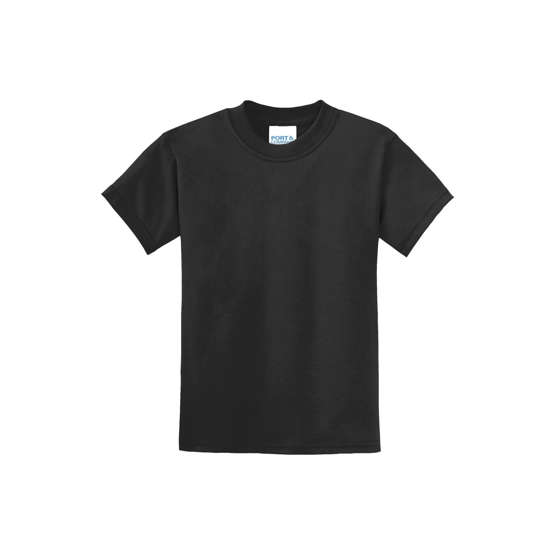 Port & Company ® - Youth Core Blend Tee. PC55Y - Jet Black - Port & Company PC55Y T-Shirts Port & Company Jet Black XS